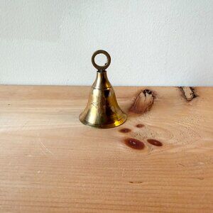 Vintage Brass Bell with Etched Bird Motif | Decorative & Functional